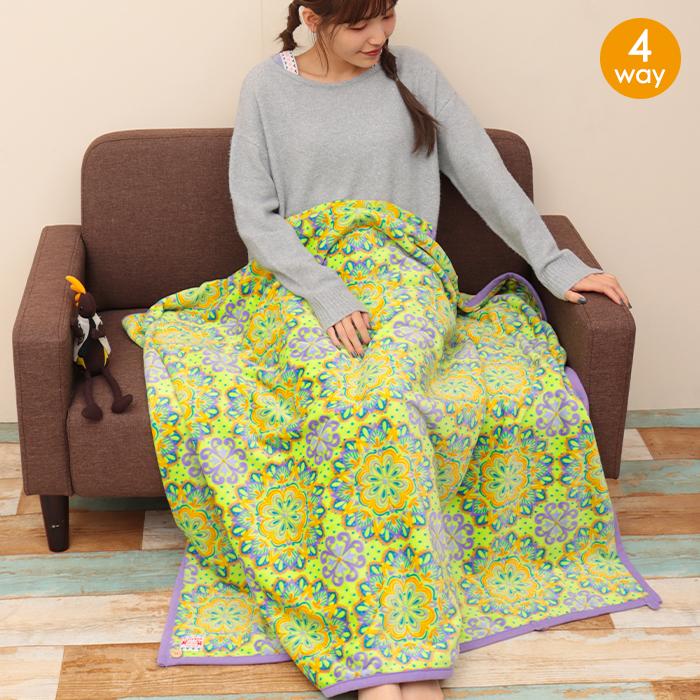 チチカカ ブランケット ひざ掛け 4way 100×140 大きめ フラワー チチカカ ブランケット ひざ掛け 4way 100×140 大きめ フラワー