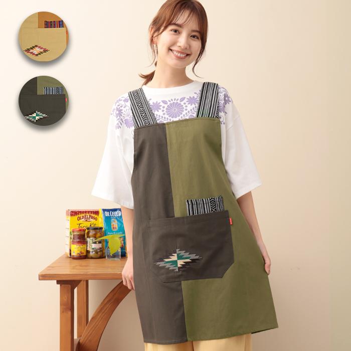 チチカカ（TITICACA） ネイティブ刺繍エプロン ／ ワークエプロン
