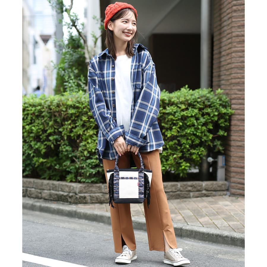 こんち⑅◡̈*　フリンジトートバッグ ブロックプリント トートバッグ | FASHION GOODS | THOUGHT OF