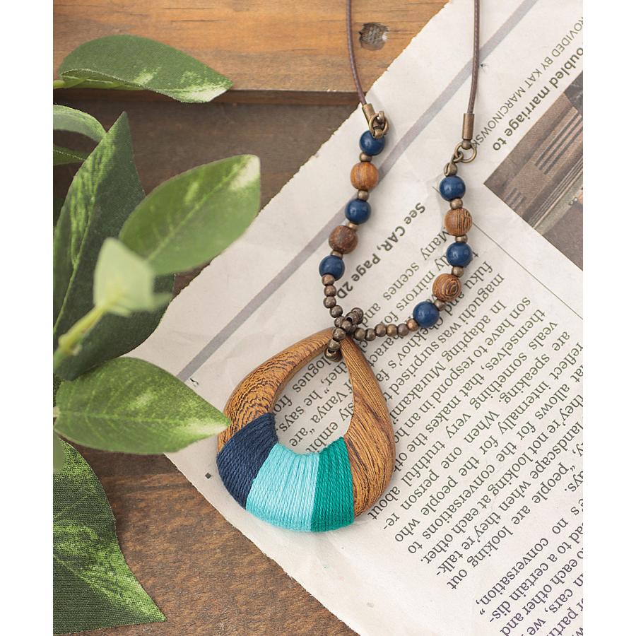 チチカカ 糸巻ウッドコードネックレス ／ ペンダント 木製