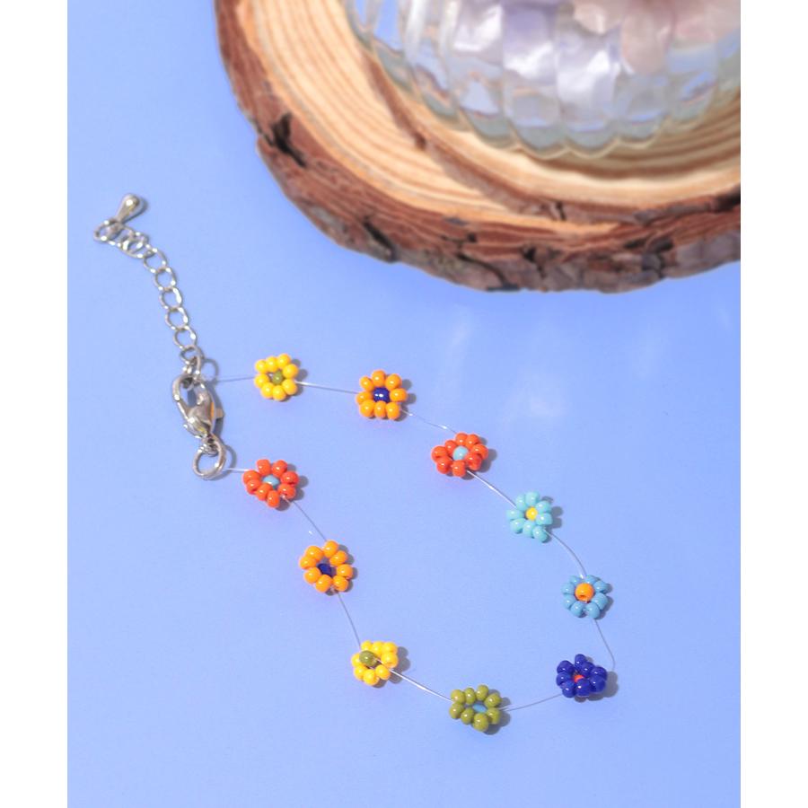 カラフルハンドメイドブレスレット 楽天市場】スレッドフロルブレスレット ／ カラフル ビーズ ゴム