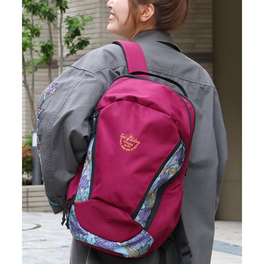 美品 チカキサダ ブックバッグ ハンドバッグ パープル×ネイビー
