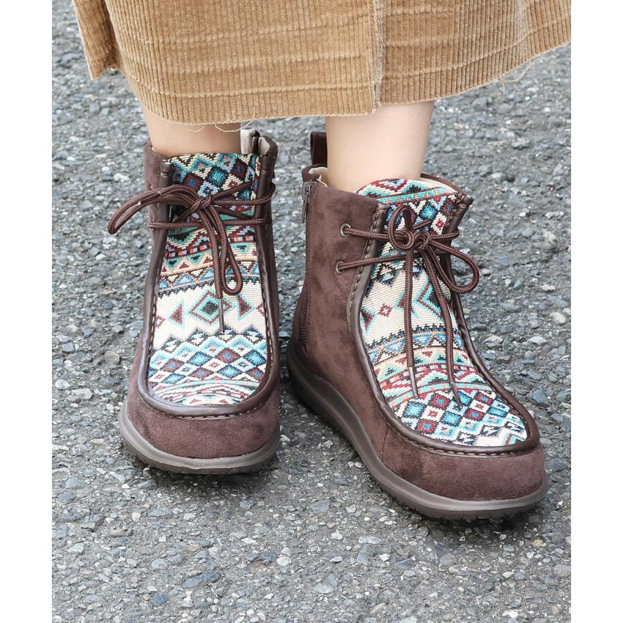 チチカカ（TITICACA） キカファブリックモカシンブーツ ／ ショート
