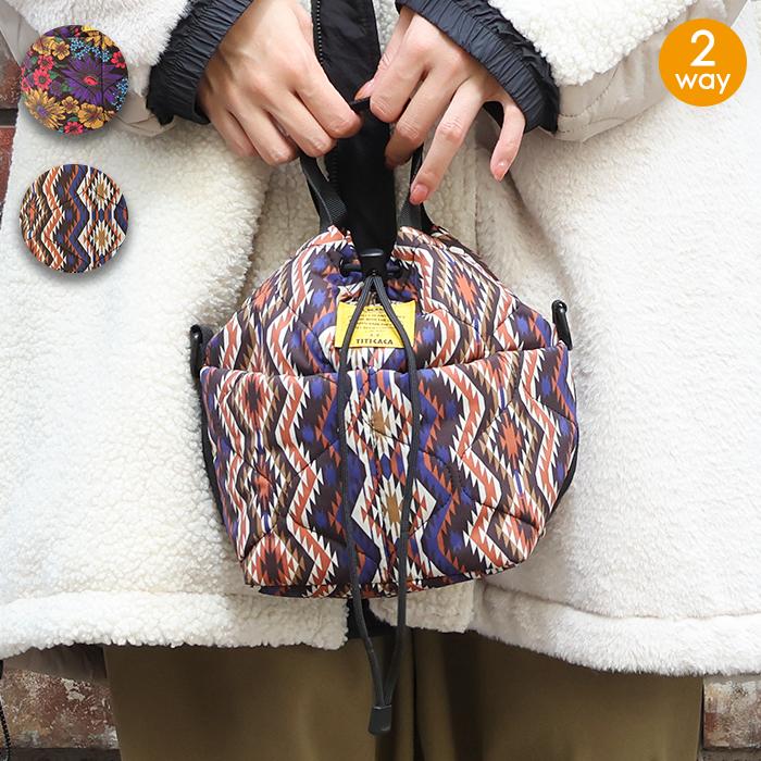 チチカカ KiU コラボ パデット巾着ミニバッグ ／ ミニショルダーバッグ