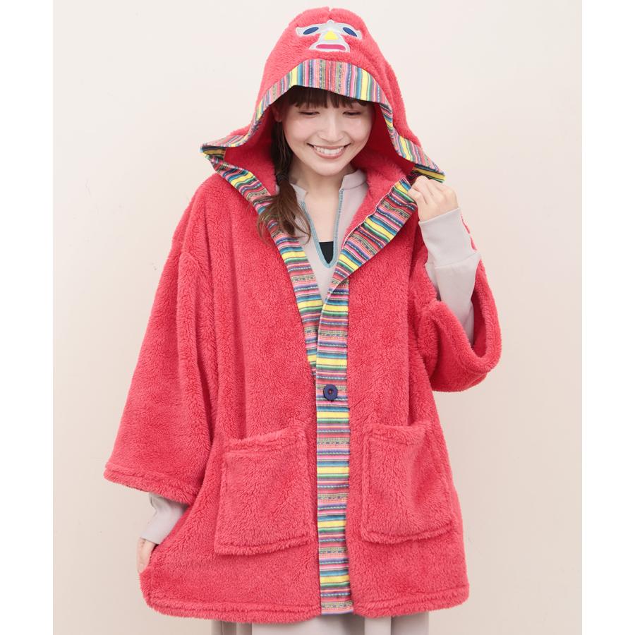 こえと　フード付き半纏のコート チチカカ（TITICACA） シエスタアミーゴフードハンテン ／ ルーム