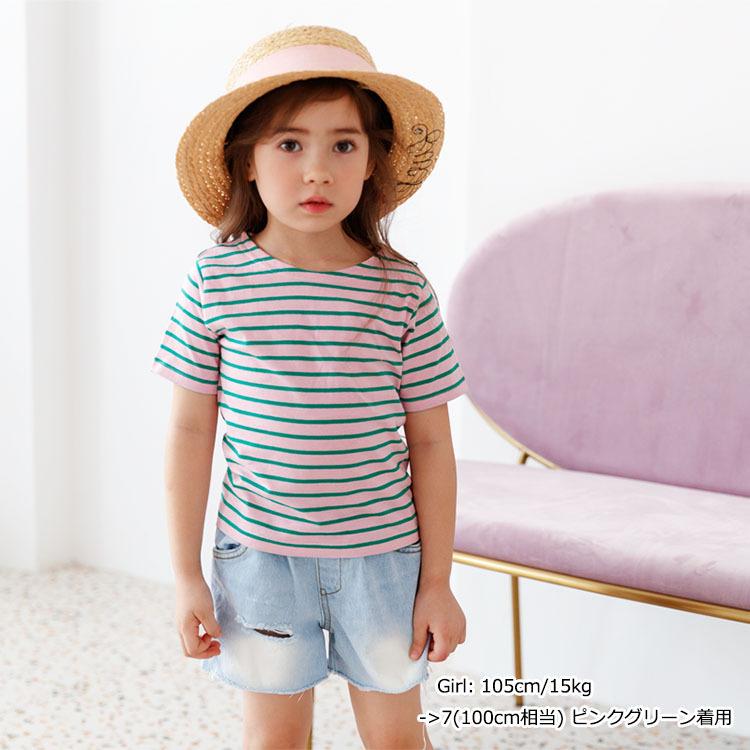 ボーダーtシャツ キッズ 子供服 ボーダー Tシャツ ゆったり 半袖 はん  