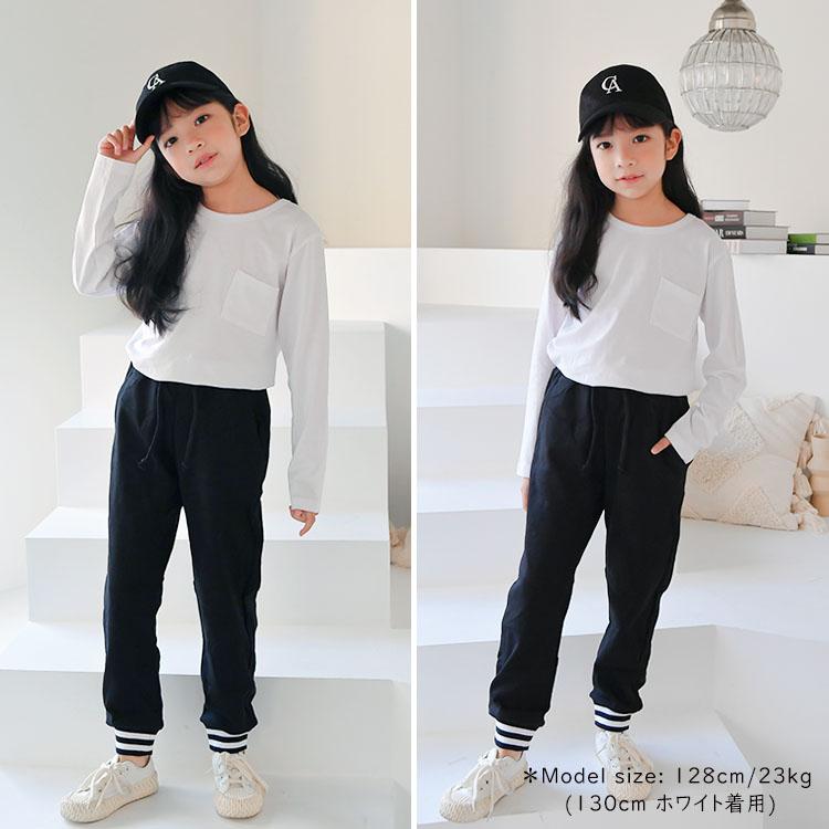 ロンt キッズ 子供服 無地 長袖 天竺 カットソー ロンティー Tシャツ 白 黒 男の子 女の子｜titikids｜23