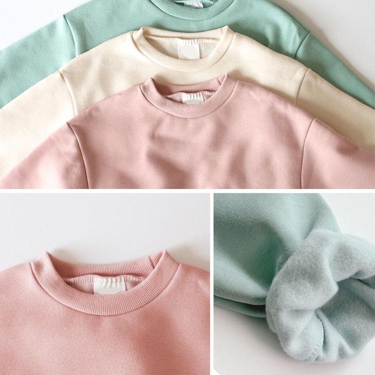 キッズ トレーナー 裏起毛 子供服 無地 シンプル スウェット 男の子