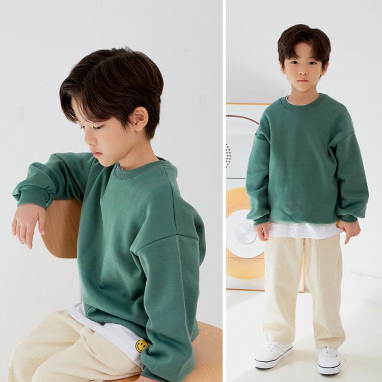 キッズ トレーナー 裏起毛 子供服 無地 シンプル スウェット 男の子