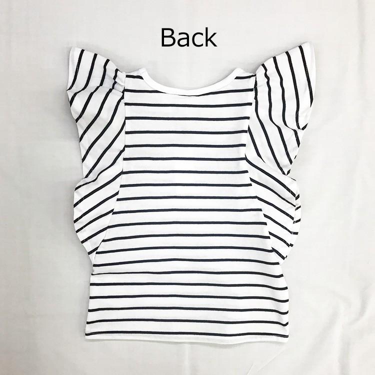 半袖tシャツ キッズ 女の子 子供服 トップス カットソー Tシャツ フリル ボーダー ルーズ ゆったり おしゃれ かわいい (0.75) | ブランド登録なし | 07