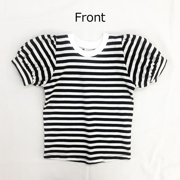 半袖tシャツ キッズ 子供服 女の子 Tシャツ ボーダー カットソー パフスリーブ 夏服 100 110 120 130 140cm (0.75) | ブランド登録なし | 06