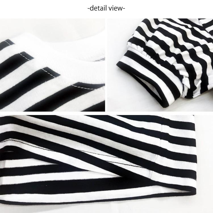 半袖tシャツ キッズ 子供服 女の子 Tシャツ ボーダー カットソー パフスリーブ 夏服 100 110 120 130 140cm (0.75) | ブランド登録なし | 08