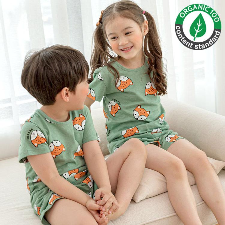 1 パジャマ キッズ 半袖 寝巻き ルームウェア キツネ 綿100 韓国子供服 子供服 男の子 女の子 ボーイズ ガールズ P3191 子供服titi 通販 Yahoo ショッピング