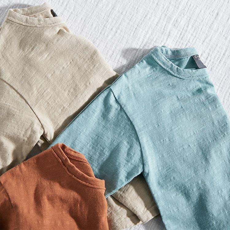 子供服 キッズ ロンT 無地 長袖Tシャツ スラブ カットソー ロンティー Tシャツ 白 黒 男の子 女の子 韓国こども服(1)|titikids|06