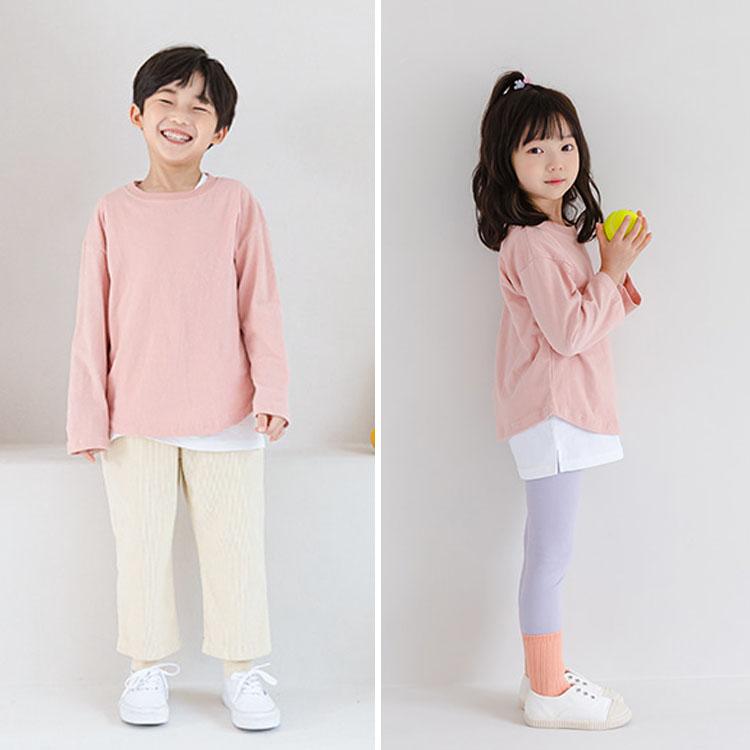 韓国子供服 長袖トップス ロンT 無地 男の子 女の子 子供服