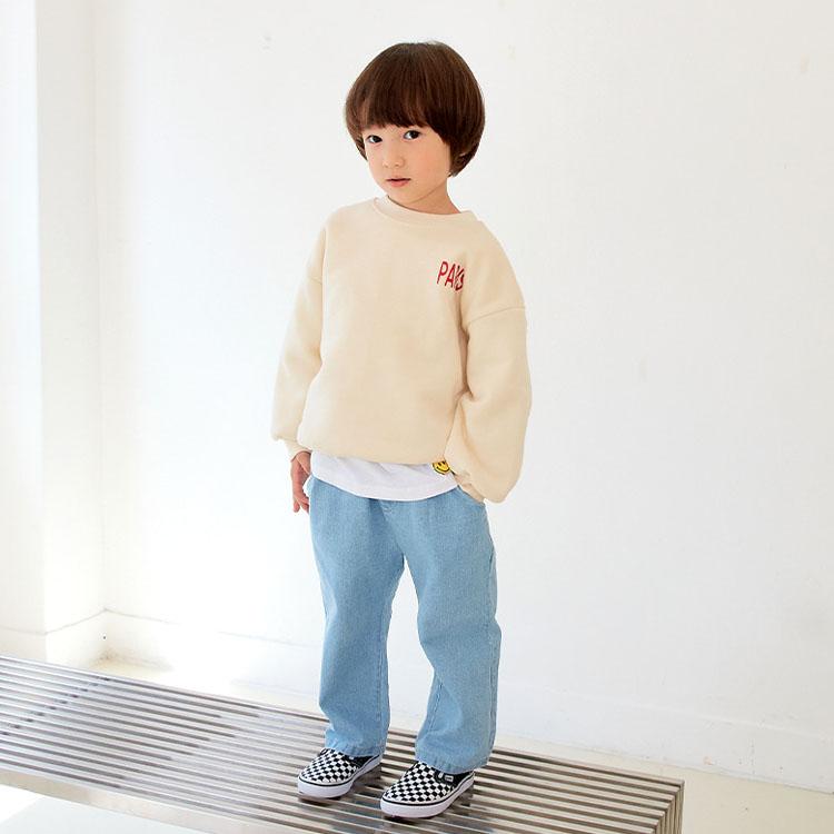 ロゴトレーナー キッズ 裏起毛 無地 paris 100cm 110cm 120cm 130cm