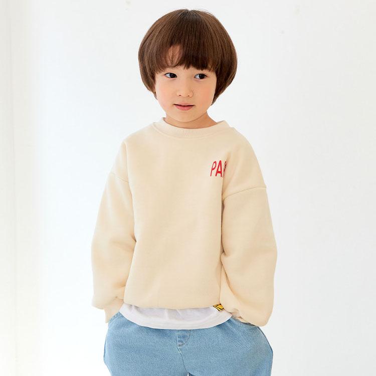 ロゴトレーナー キッズ 裏起毛 無地 paris 100cm 110cm 120cm 130cm