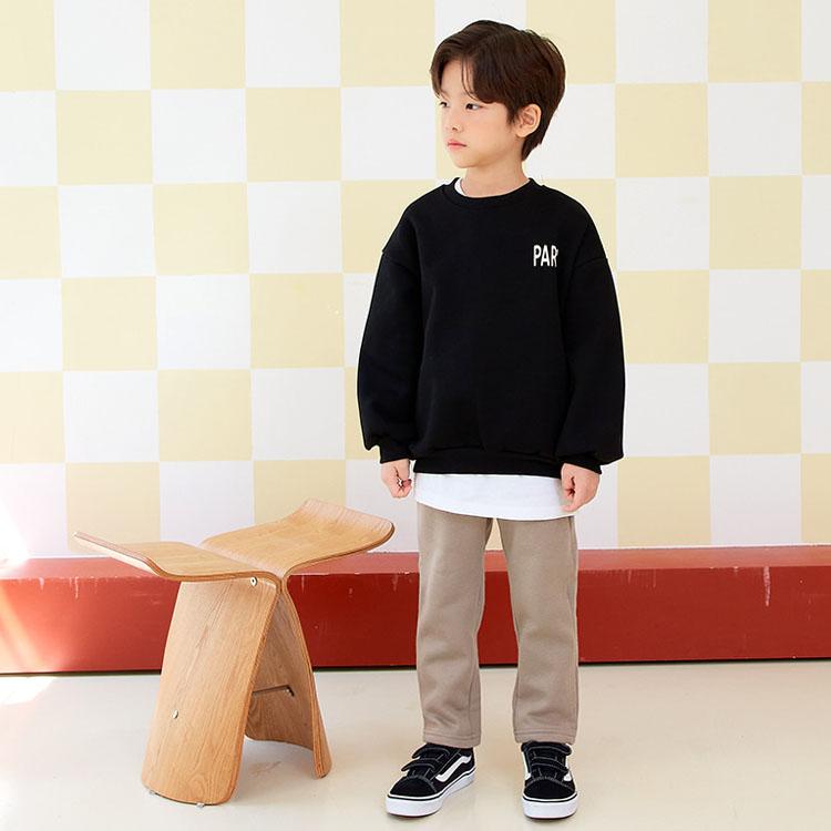 ロゴトレーナー キッズ 裏起毛 無地 paris 100cm 110cm 120cm 130cm