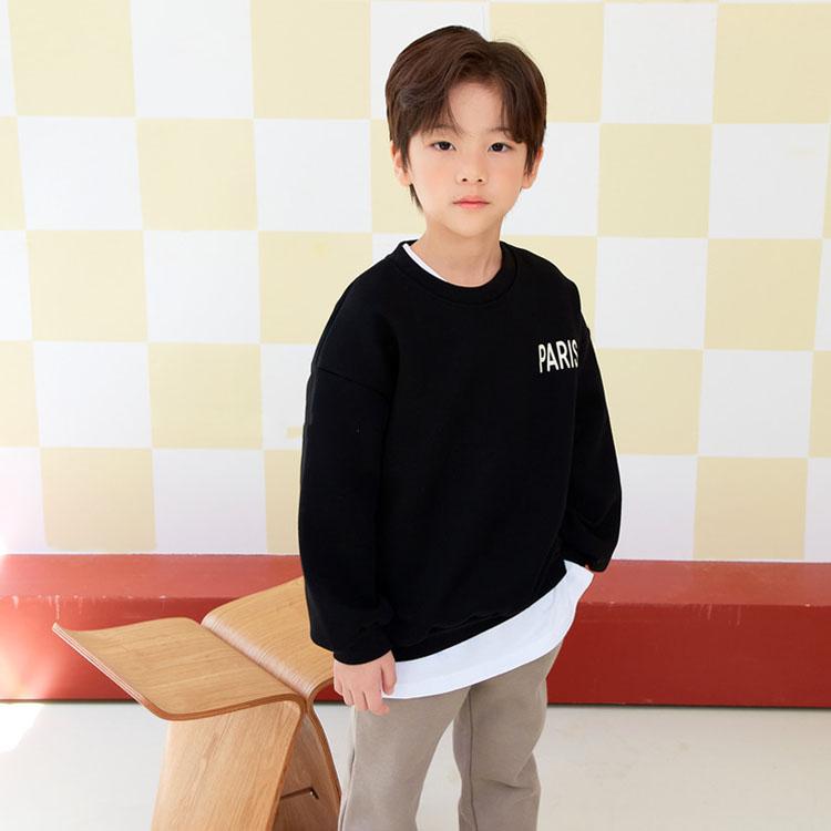 ロゴトレーナー キッズ 裏起毛 無地 paris 100cm 110cm 120cm 130cm