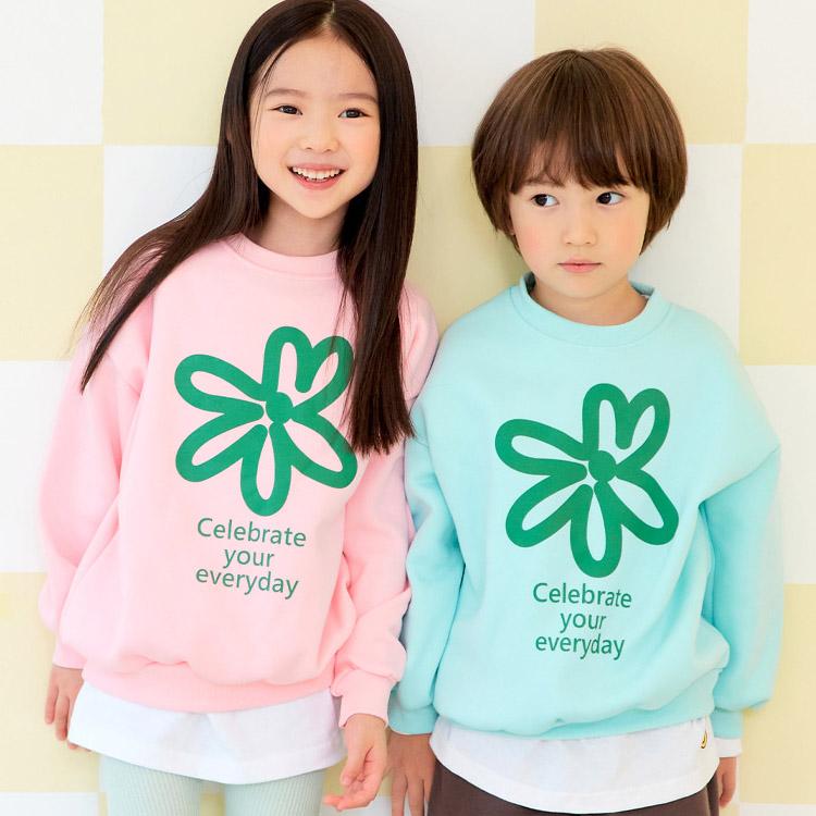 裏起毛 トレーナー キッズ フラワー 無地 100cm 110cm 120cm 130cm