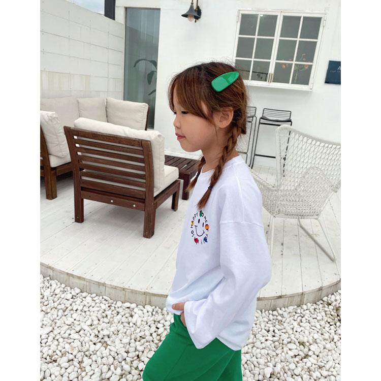韓国子供服 ロンT キッズ 長袖 Tシャツ スマイル プリント 110 120 130