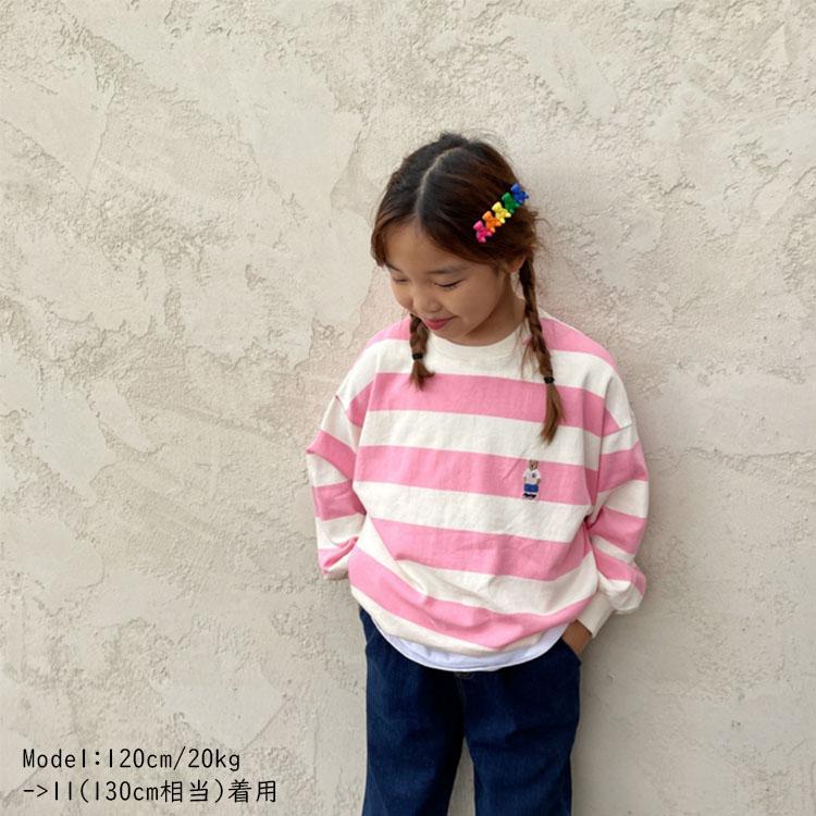 ボーダーtシャツ キッズ 韓国子供服 トレーナー ボーダー 長袖 Tシャツ ロンT クマ刺しゅう付き 110cm 120cm 130cm 140cm 150cm 160cm 男の子 女の子 (2)｜titikids｜14