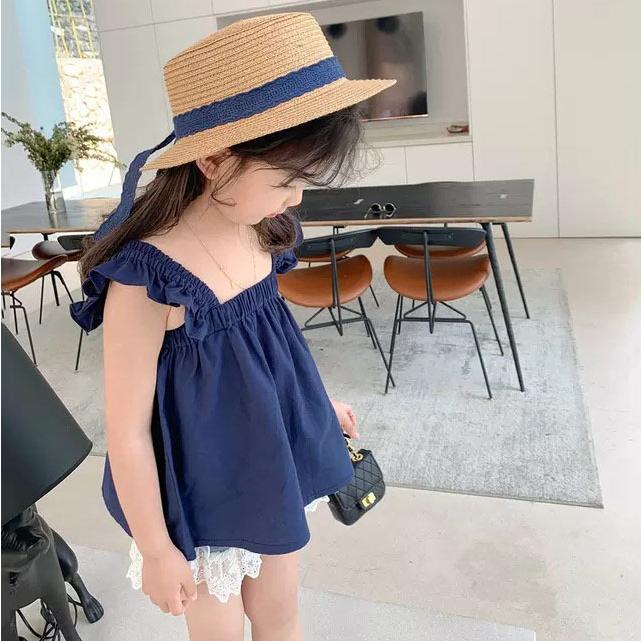 子供服 キッズ タンクトップ キャミソール 無地 袖なし ノースリーブ 女の子 韓国こども服(1.5)【在庫処分】 :y93-:子供服TiTi 通販 韓国子供服 ブラック キャミソール