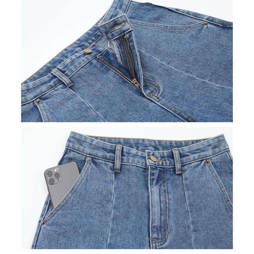 ボトムス レディース デニム パンツ ジーンズ ロング丈 ベーシック シンプル センター切替ストレートデニムパンツ 人気商品 予約 Axxp2808 Titivate 通販 Yahoo ショッピング