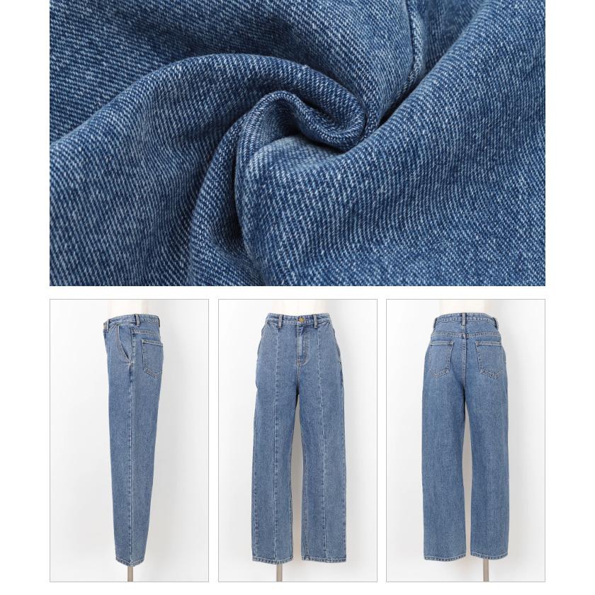 ボトムス レディース デニム パンツ ジーンズ ロング丈 ベーシック シンプル センター切替ストレートデニムパンツ 人気商品 予約 Axxp2808 Titivate 通販 Yahoo ショッピング