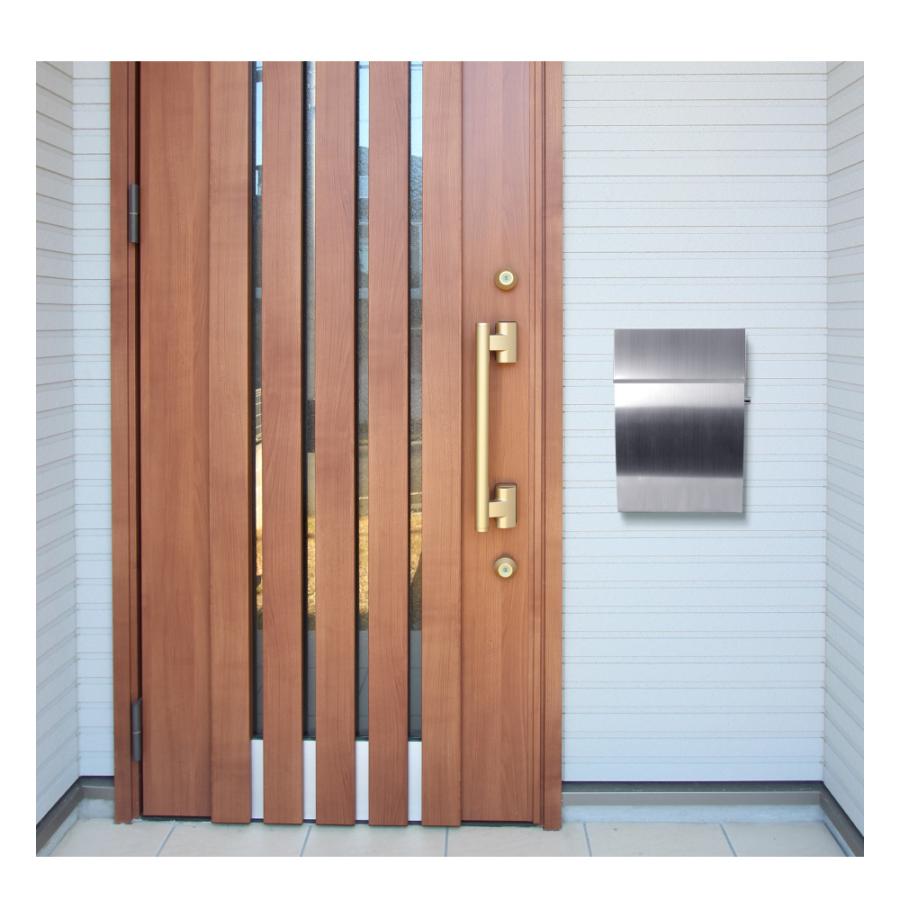 ポスト 郵便受け おしゃれ 壁掛け 鍵付き EUROデザイナーズポストMB5805KL　オールステンレス製92 