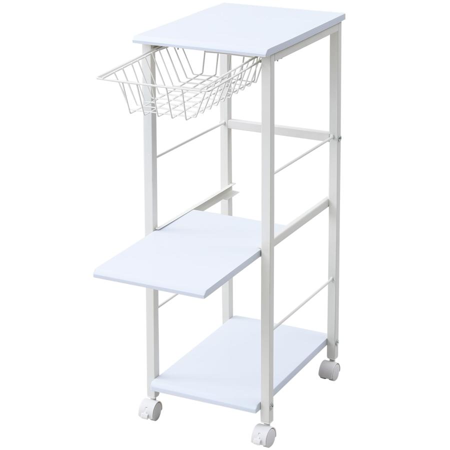 新品未使用箱不良　山善キッチンスリムワゴン　キャスター付きSKSW-170（W） 新品未使用箱不良 山善キッチンスリムワゴン キャスター付きSKSW