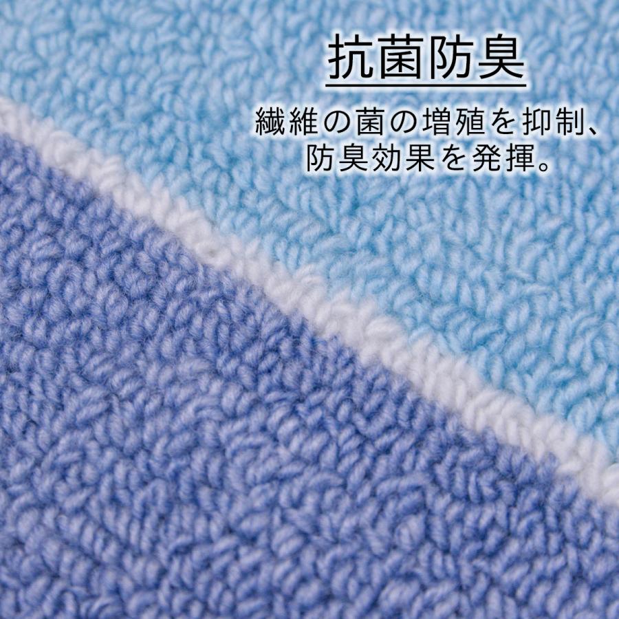 Tsujikawa カーペット ラグ ストライプ ボーダー セレスト ふわふわ