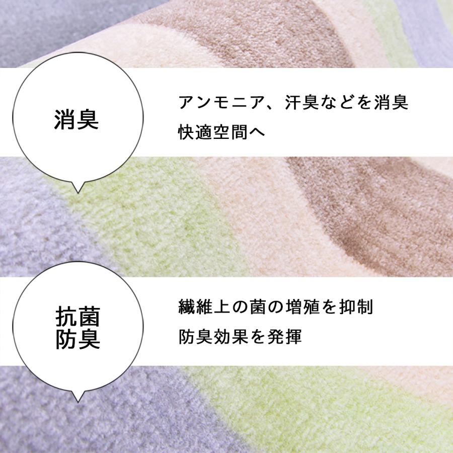 Tsujikawa カーペット 江戸間 6畳 高機能 絨毯 敷物 消臭 防ダニ 抗菌 