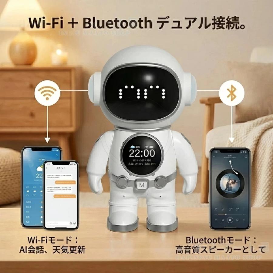 ロボットTV電話 AIロボット 会話 ChatGPT対応 宇宙飛行士 AIペット 音声認識 Wi-Fi