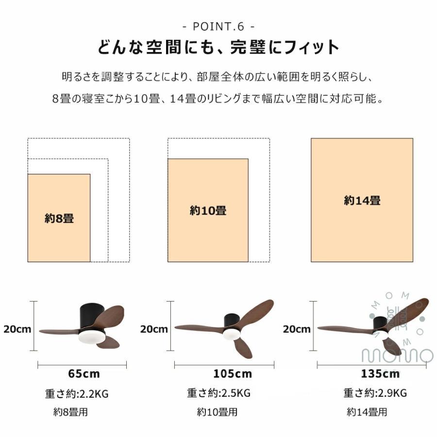 シーリングファンライト ファン付き照明 LED dcモーター 調光調色 6畳8畳10畳14畳 照明器具 風量調節 軽量薄型 北欧 リビング 小型 空気循環 ファン 扇風機付き_14
