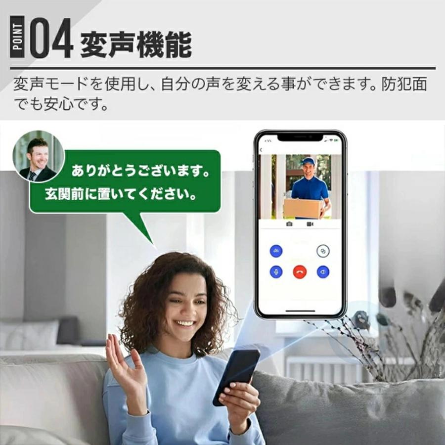 ソーラー充電式 玄関カメラ ワイヤレス インターホン 工事不要 配線