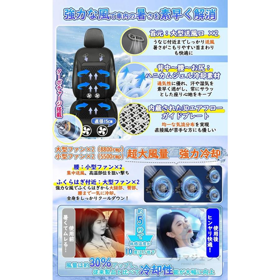2026新進化・ジェル素材＆2枚大型ファン】シートクーラー 車 クール