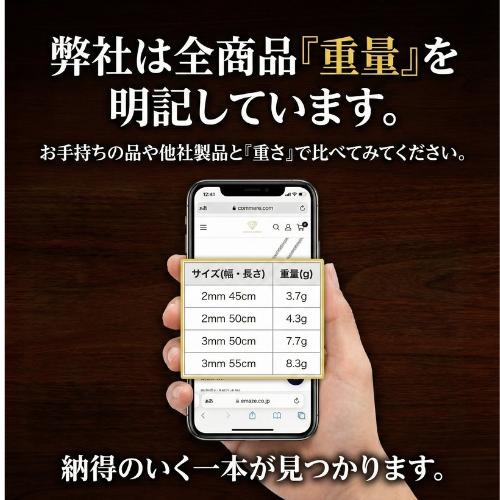 [純度95%以上証明] レディース シルバー925 喜平ネックレス チェーン [幅1.2mm/2mm 45-50cm] SV925 TK-craft プレゼントの画像