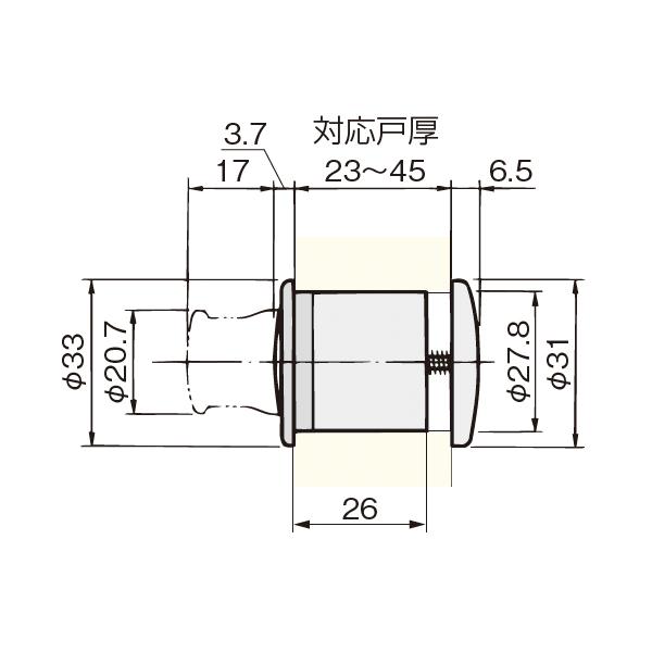 ATOM アトム AFD-501 本金メッキ プッシュつまみ 取手 ツマミ径φ20.7mm