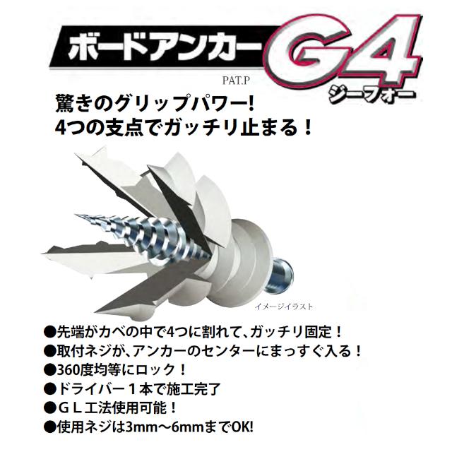 YAMASHIN 石膏ボード用アンカー G4-60 60本入り  ボードアンカー｜tk-kanamono-takeda｜03