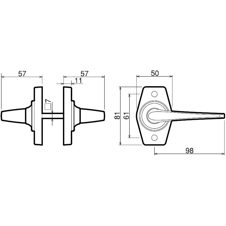 ドアノブ ハンドル 交換 GIKEN ホームレバー HL-1N DD-1 空錠 ニッケル バックセット 35ｍｍ / 50ｍｍ / 60ｍｍ 交換方法 動画｜tk-kanamono-takeda｜04