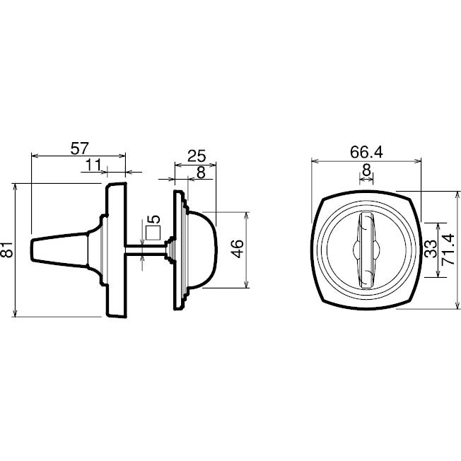 ドアノブ ハンドル 交換 GIKEN ホームレバー HL-2CB DF-2 戸襖錠 和室用 ブラウン バックセット65ｍｍ 対応扉厚24mm〜35mm｜tk-kanamono-takeda｜03