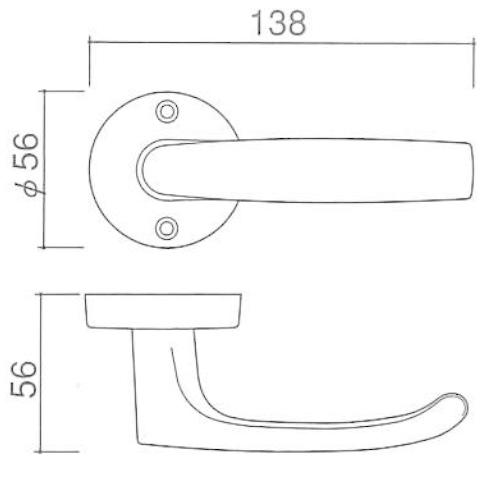 ドアノブ 交換 川口技研 JL24-1M-60 バックセット60mm Jレバー 空錠 カギ無し 丸座 レバーハンドル 扉厚29mm〜45mm｜tk-kanamono-takeda｜05