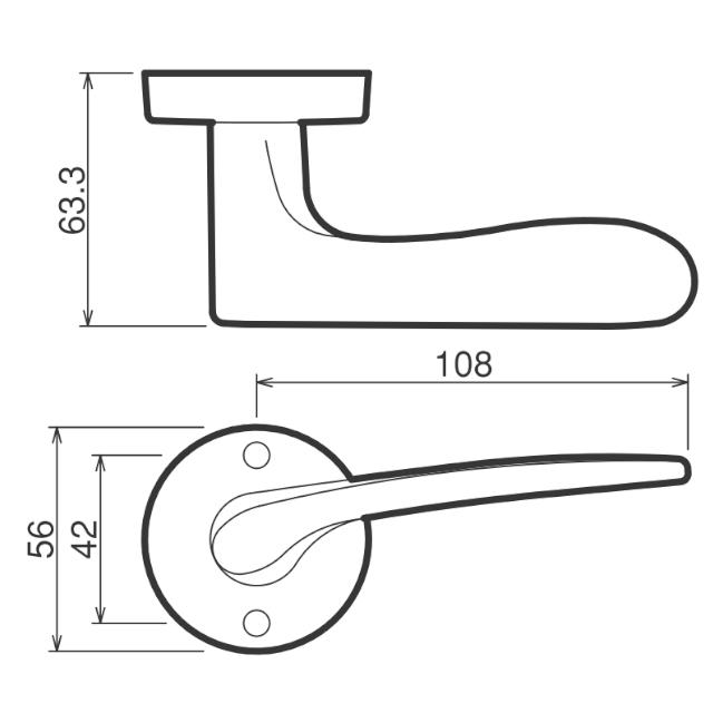 ドアノブ ハンドル 交換 JL20-2M Jレバー 戸襖錠 丸座 レバーハンドル 襖 バックセット65mm 扉厚25mm〜37mm 和室 洋室 チューブラ 川口技研｜tk-kanamono-takeda｜05