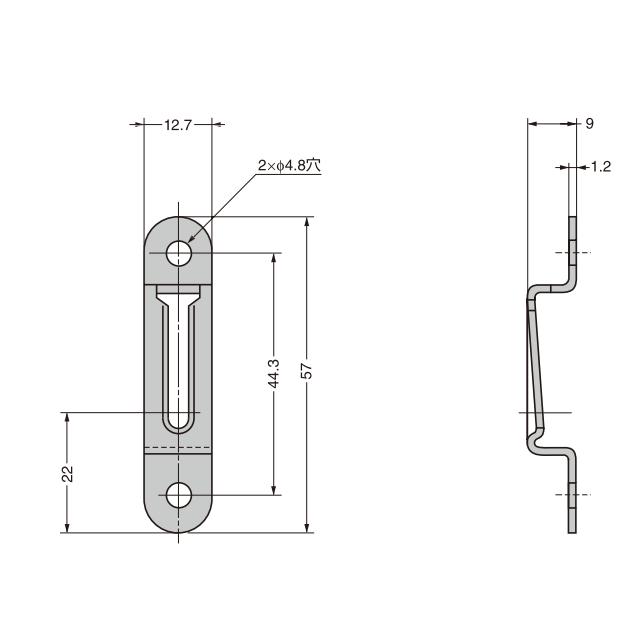 スガツネ工業 5063 1個入 LAMP カチットシステム クリップ 黒塗装 板厚