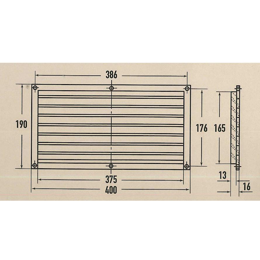 ドア用ガラリ 190×400 ガラリ 換気 空気抜 プラスチック製 ドア 建具 高さ190mm×幅400mm 発砲茶 発砲白 1組2枚入 取付ビス付 ライク｜tk-kanamono-takeda｜03