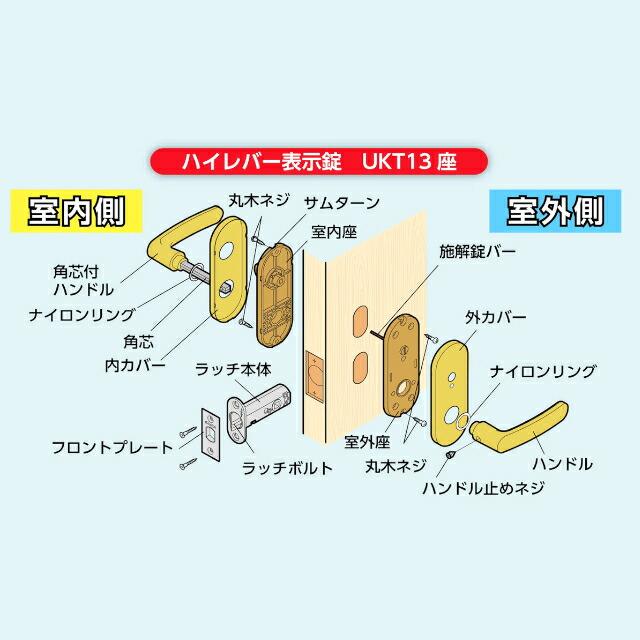 さくちーの　3点 川口技研 8ST-3UKT13-N+H-33-N 内締錠 UKT13座 33番 ニッケル BS/51 NK