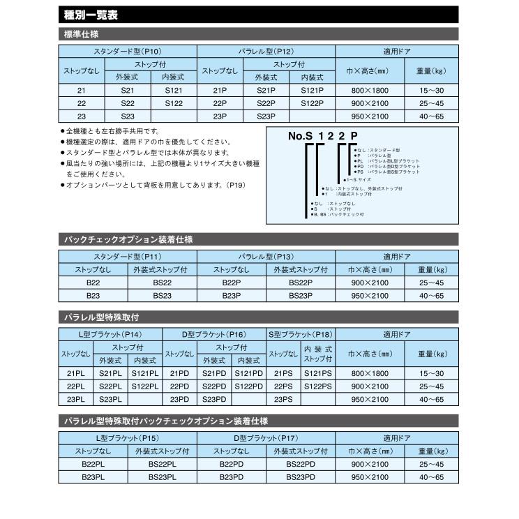 リョービ S-21PD C1 メタリックブロンズ パラレル型 D型ブラケット ドアクローザー ドアチェック 外装式ストップ付 左右兼用型 ドア重量15kg〜30kg｜tk-kanamono-takeda｜02