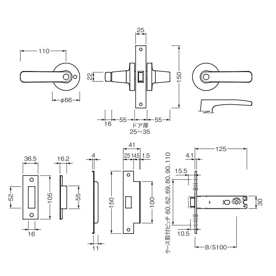 日中製作所（HINAKA） CHL-123-O 空錠 鍵なし シルバー ブロンズ