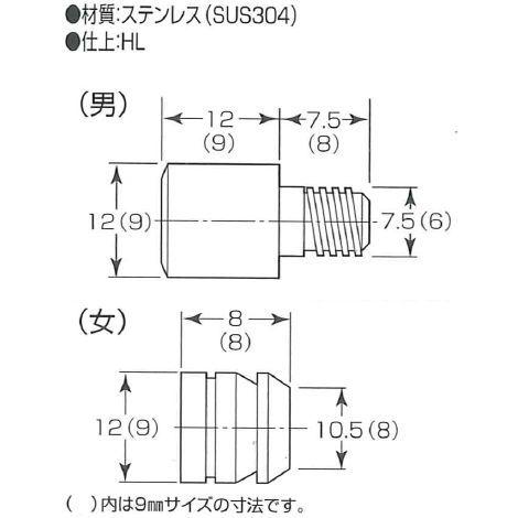 宇佐美工業 棚受 棚受け金具 棚受けダボ Φ9×9mm ネジW1/4 2分 1個入